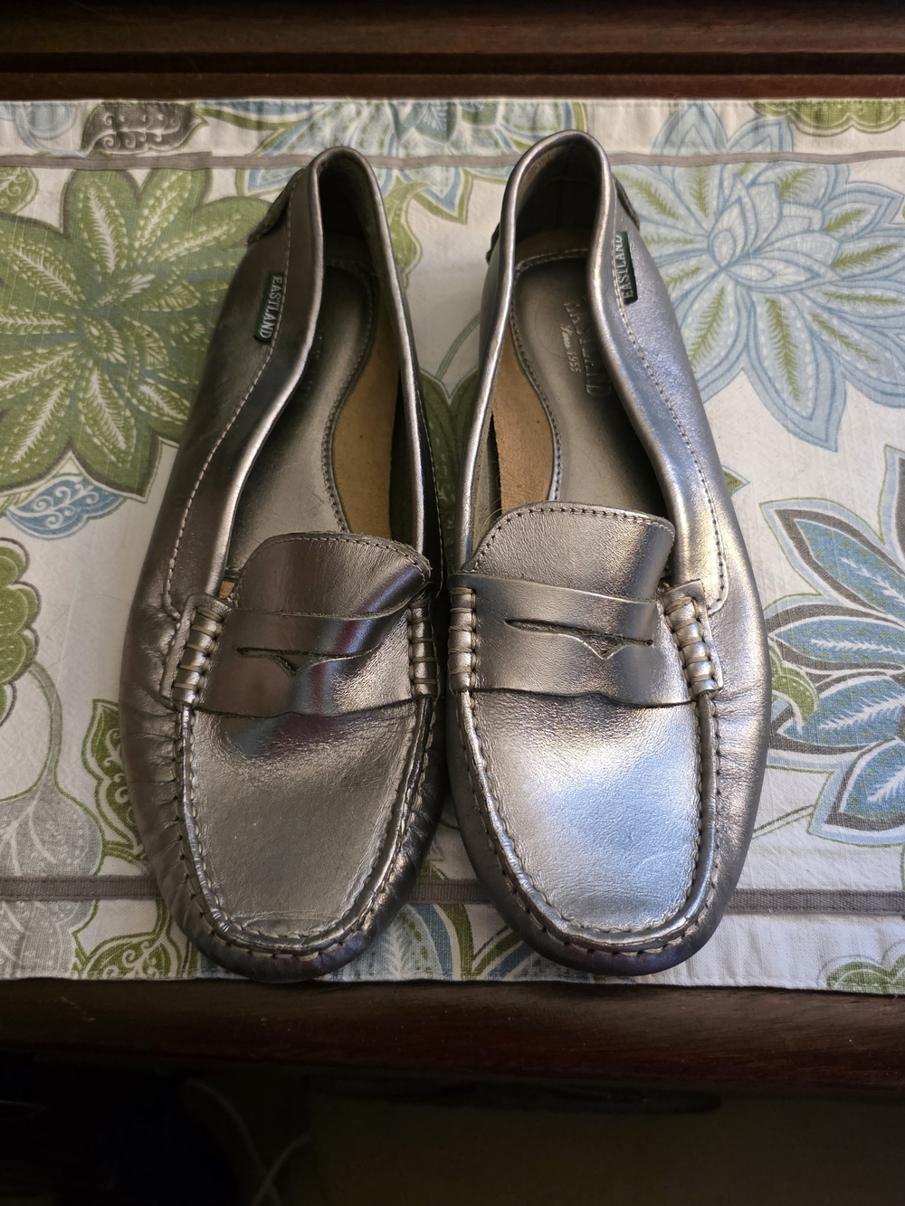 Eastland Metallic Silver Penny Loafers